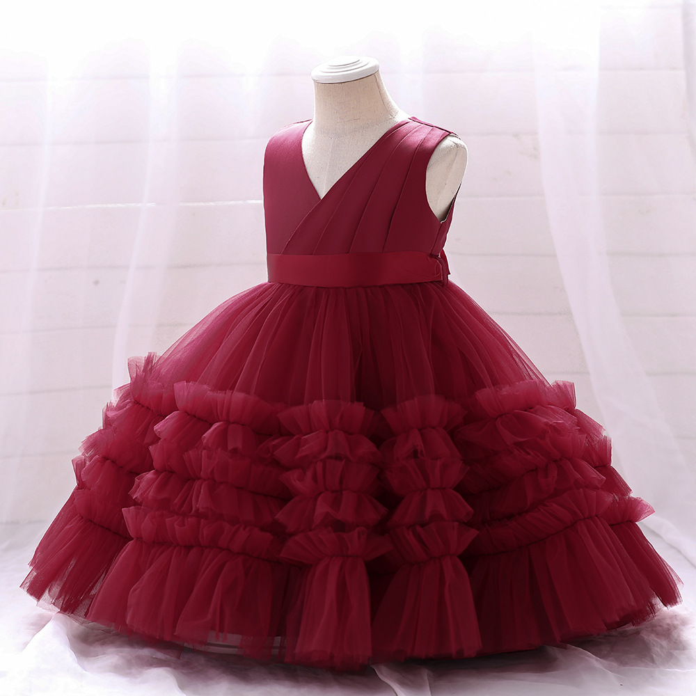 Picture of European and American New Spot Infant Girl Dress Skirt Multi-Layer Mesh Cake Tutu Skirt Baby One-Year-Old Princess Dress