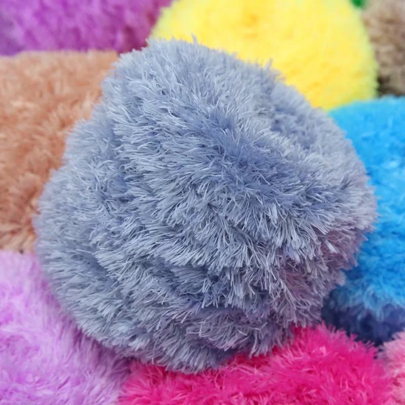 Picture of Crystal Coral Velvet Thick Thread Imitation Fur Scarf Hat Baby Baby Thread Hand-Knitted Wool Ball