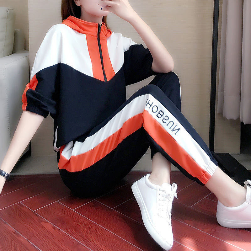 Picture of Leisure sports suit women's 2023 new spring and autumn student loose Korean style slimming fashionable western style sweater two-piece set