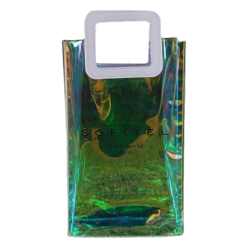 Manufacturer Wholesale Simple Fantasy Laser Handbag Large Capacity Multi-Style Handle Shopping Bag Wine Packaging Bag