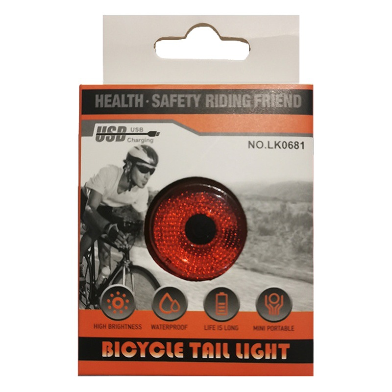 New USB rechargeable bicycle tail light cross-border mountain bike round night riding warning light [large quantity favorably]]
