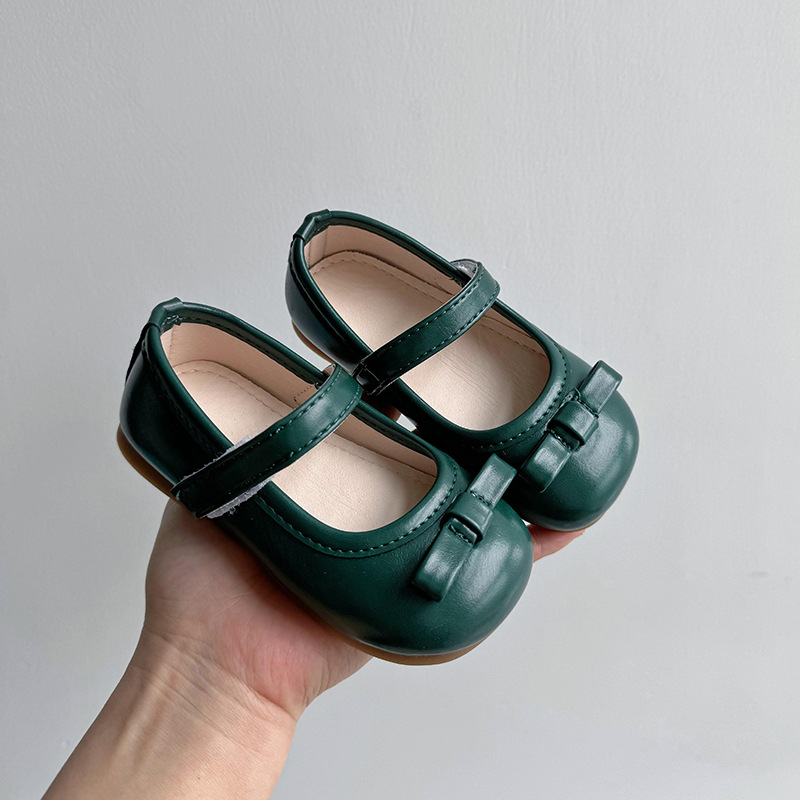 Picture of Tongku rabbit retro girls' leather shoes Spring and Autumn new children's single-layer shoes low-cut little girl's peas shoes soft-soled baby shoes