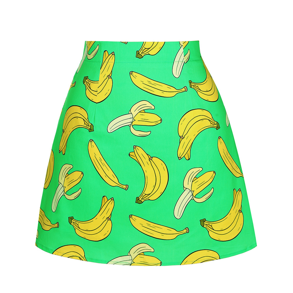 European and American New Summer Women's Mini Skirt Country Retro Printed Skirt