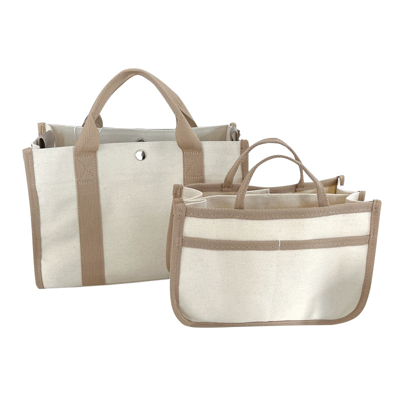 Picture of Korean ins tote mummy bag portable crossbody baby bag multi-functional handbag canvas bag