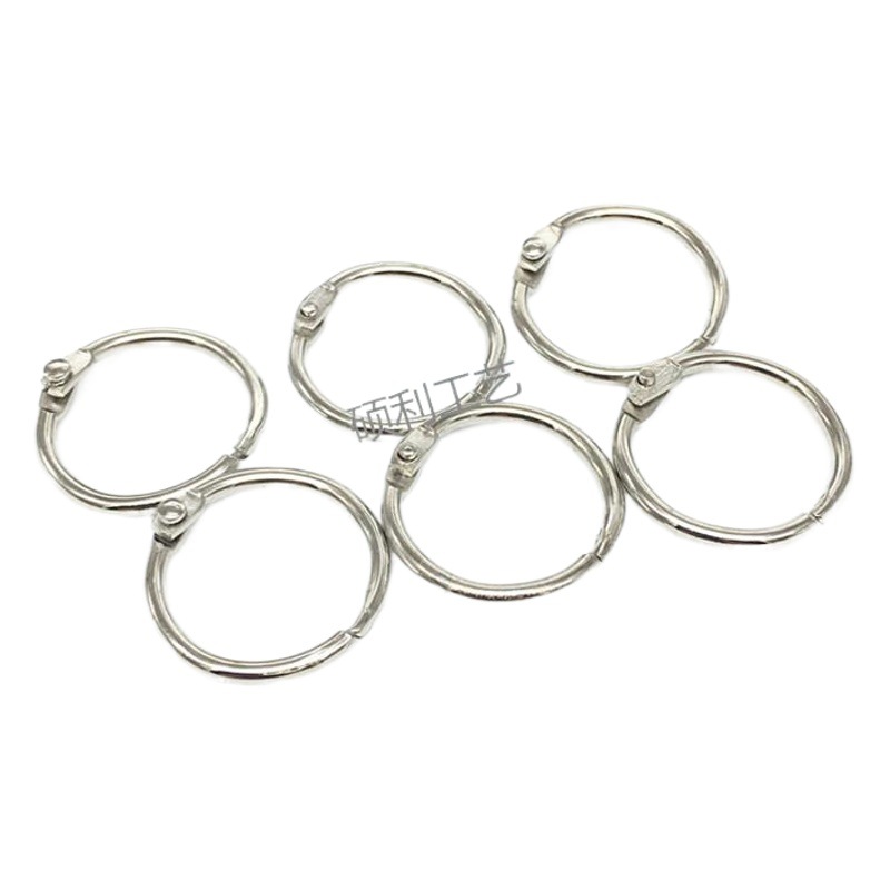 Manufacturer Wholesale Metal Book Ring Open Loose-Leaf Ring Loose-Leaf Ring Binding Iron Ring Card Movable Ring Colorful Open Ring