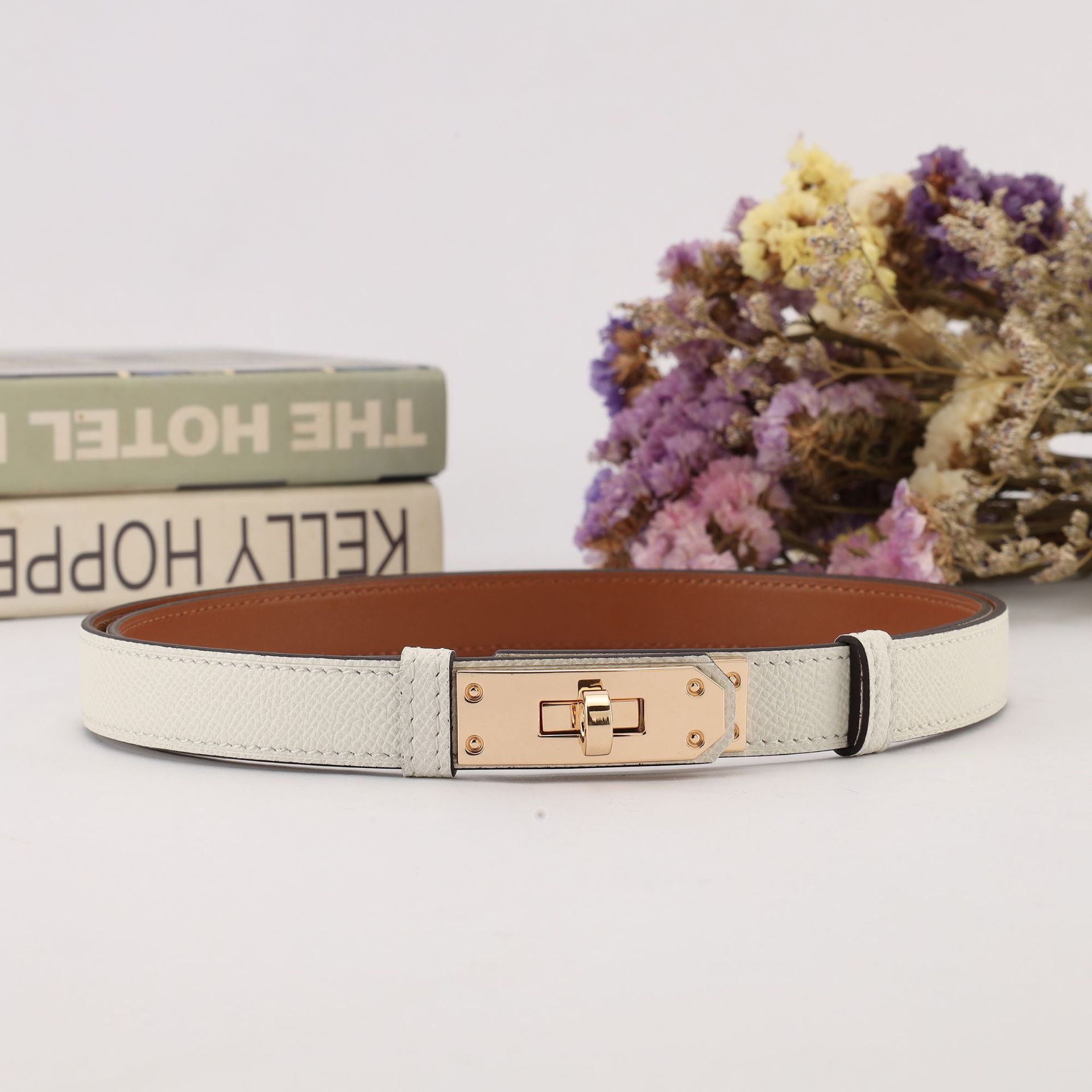 Top layer cowhide material new H ladies belt Joker simple with skirt summer dress decoration waist