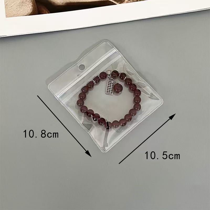 Picture of PVC Hole Jewelry Storage Bag Bracelet Small Jewelry Packaging Transparent Sealed Holed Plastic Sealed Self-sealing Bag