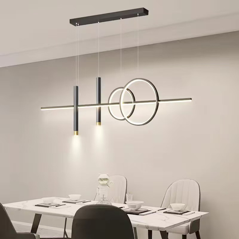 Dining Room Lamp Chandelier Light Luxury Modern Simple Bar Nordic Gimono Projection Strip Restaurant Lighting Cross-border