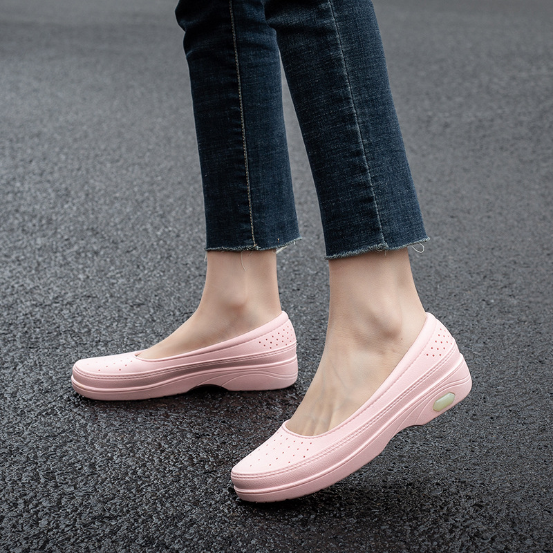 Cross-border Low-top Shallow Mouth Rain Shoes Women's Fashionable Sweet Casual All-match Single-layer Shoes Non-slip Kitchen Soft-soled Waterproof Rubber Shoes