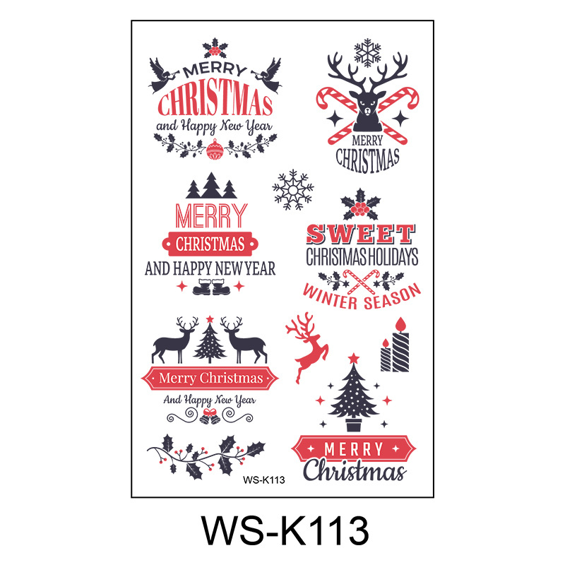 Picture of New Christmas Tattoo Sticker Children Cartoon Holiday Party Atmosphere Eco-friendly Waterproof Face Sticker Elk Tattoo Sticker