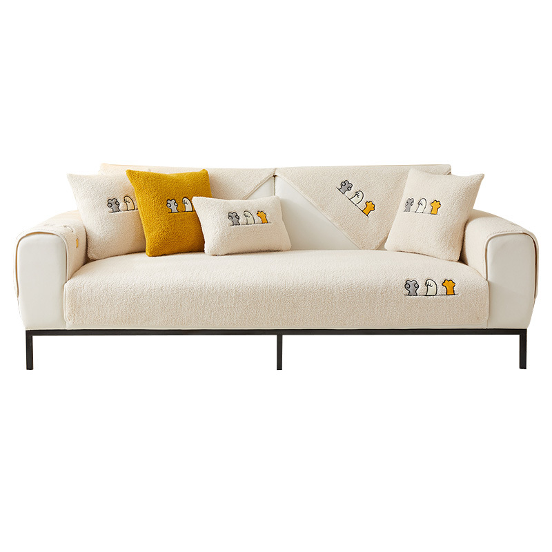 Picture of Lamb Velvet Winter Sofa Cushion Non-Slip Cushion 2025 New All-Inclusive Sofa Cover Full Cover Cloth Wholesale Soft