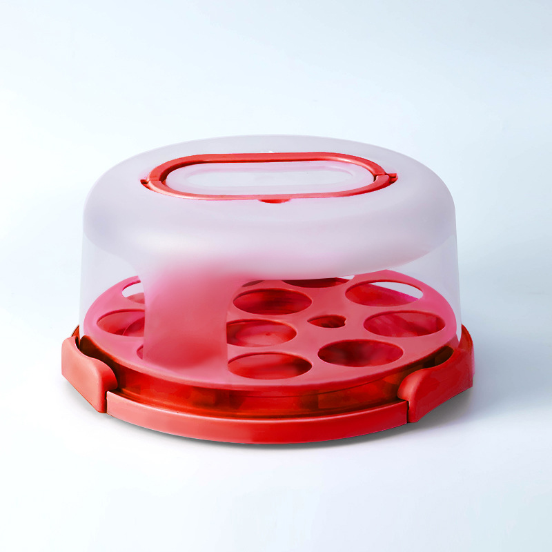 Cake rack portable cake box with lid white plastic paper cup sealed box for reuse 10 inches