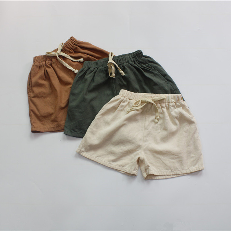 New Children's Shorts Summer Korean Children's Wear Cotton and Linen Loose Japanese Washed Shorts for Boys and Girls Casual