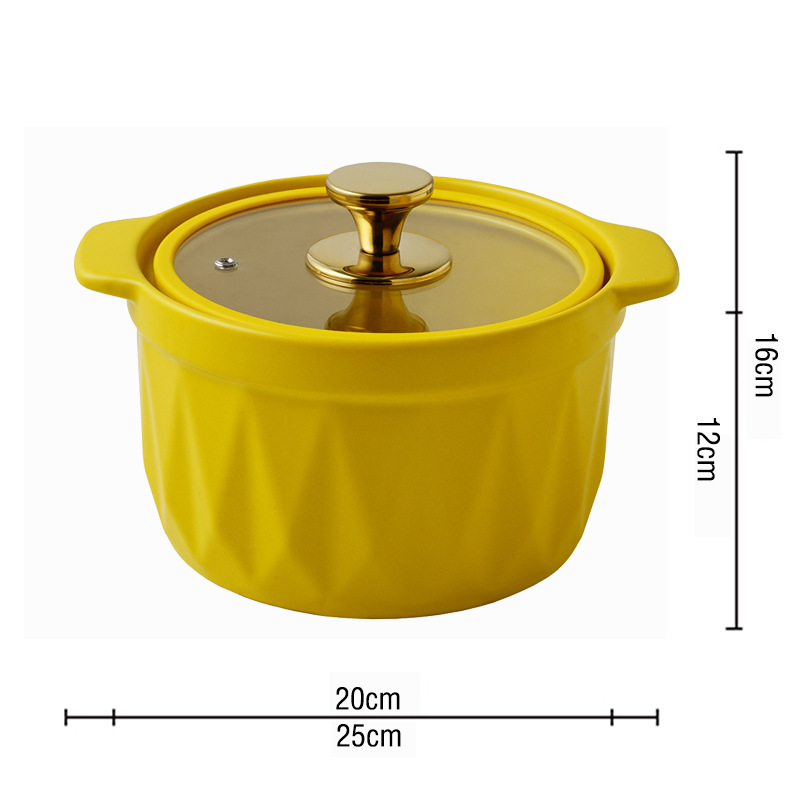 Picture of A modern simple matte glaze ceramic casserole high temperature resistant open flame household creative small casserole stew pot