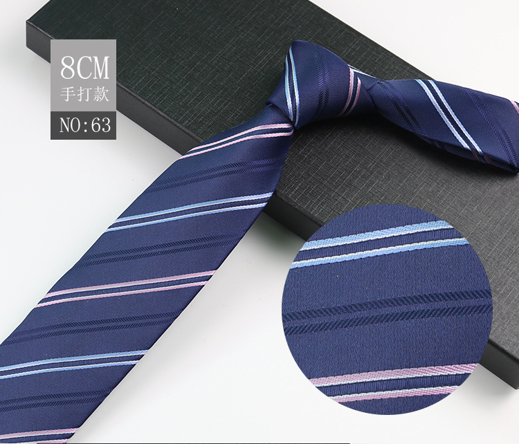 Picture of Men's Tie Business Shirt Stripesd Security Professional Formal Wear Wholesale Plus Logo Manufacturer 8cm Hand-Made