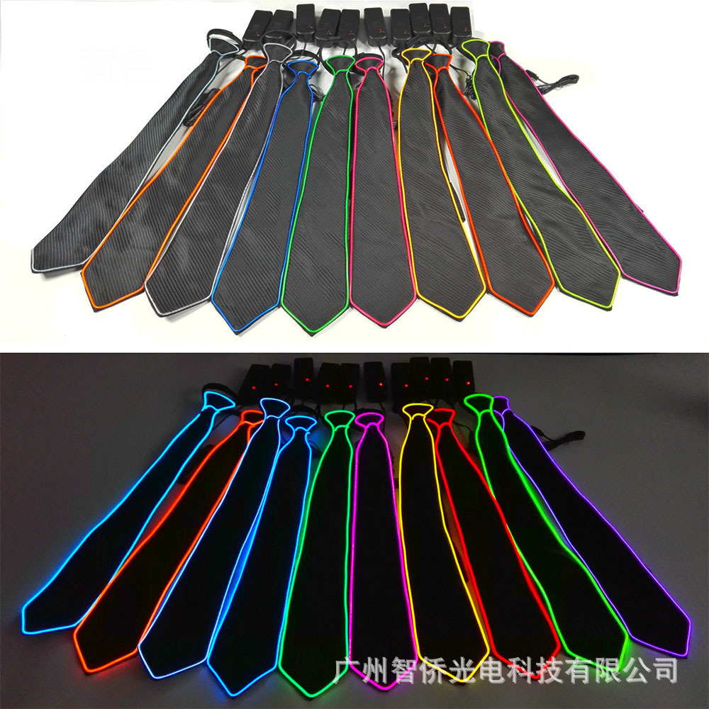 Picture of El Cold Light Luminous Tie Halloween Christmas Decoration Tie Glitter Tie Cold Light Tie Luminous Props