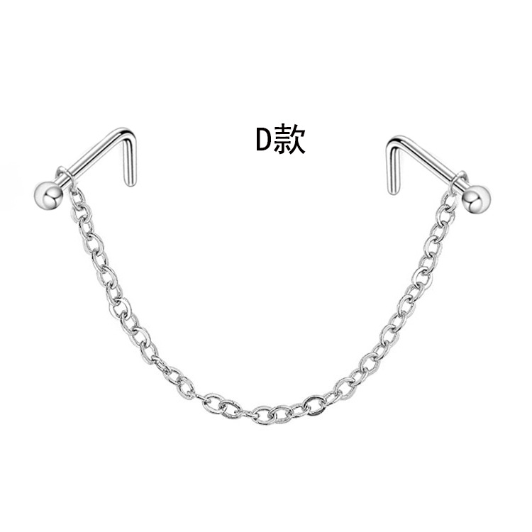 Picture of Stainless steel nose ring nose nail nose chain Amazon new nose chain puncture jewelry nose chain