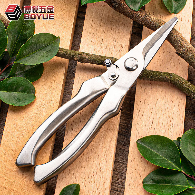 Factory in stock garden pruning shears all steel flower branch fruit tree shears stainless steel thin fruit multifunctional gardening shears fruit picking shears