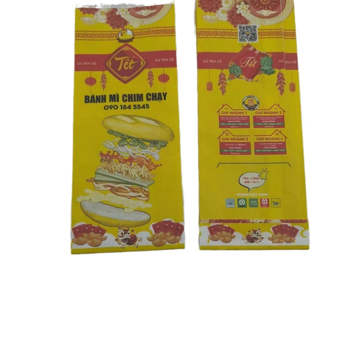Picture of Manufacturer Disposable Wholesale Takeaway Paper Bag Pointed Bottom Bag