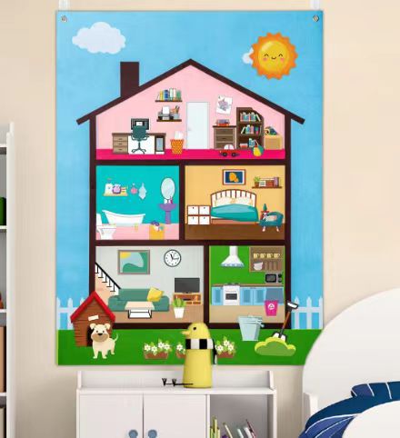 Picture of Amazon cross-border children's early education 3DIY three-dimensional felt game package storyboard learning board printing dinosaur animals