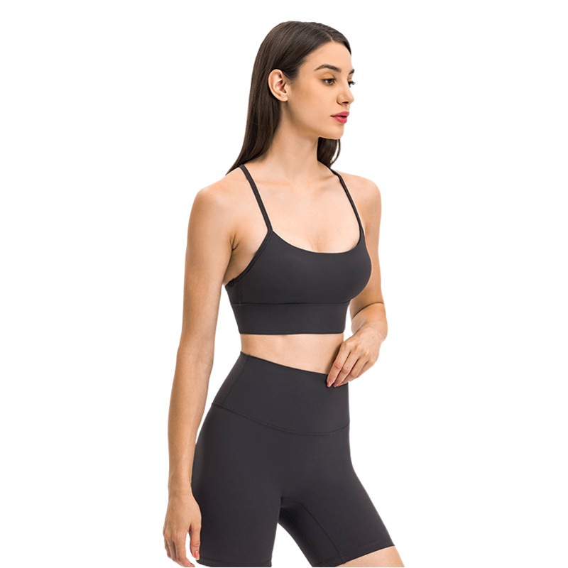 Wish Spring and Summer Naked Beauty Back Sports Underwear Running Yoga Fitness bra Gathering Fitness Underwear DAW200