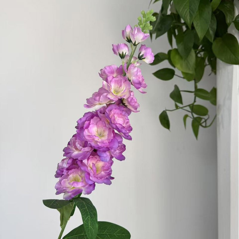 Picture of Simulated Delphinium Wedding Auditorium Decoration Simulated Flower Single Violet Props Large Simulated Flower Delphinium