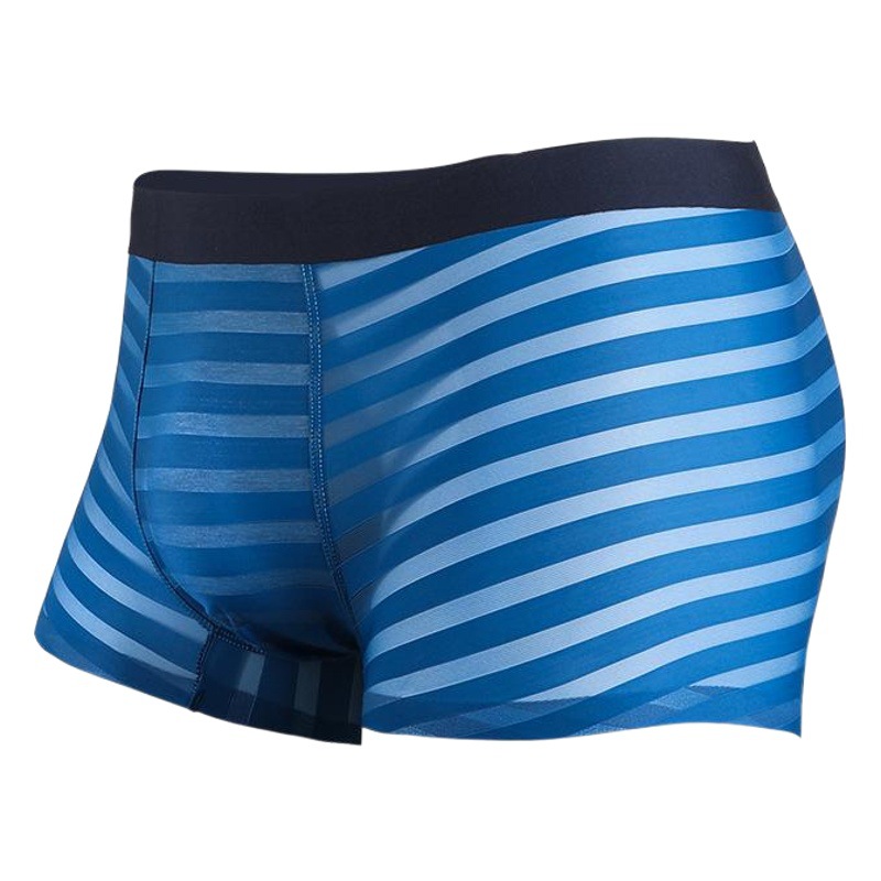 Men's Underwear Men's Ice Silk Summer Breathable Boxer Pants Antibacterial Bag Thin Men's Four-Corner Pants Striped