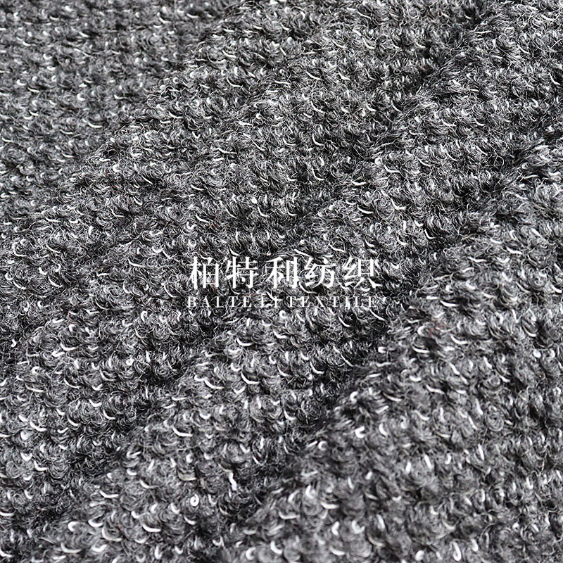 Picture of Tweed Style Mousse Velvet Fabric Knitted Wool Blended Loop Fashion Woolen Outwear Outwear Winter Fabric