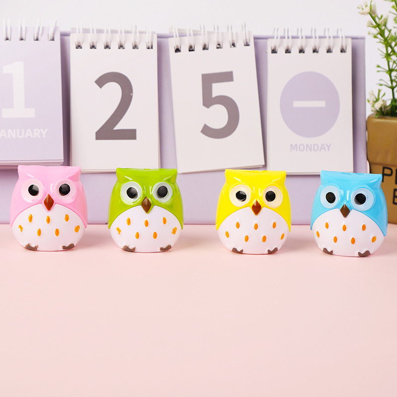 Picture of Creative cute cartoon owl pencil sharpener double hole pencil sharpener student pencil sharpener pencil sharpener wholesale