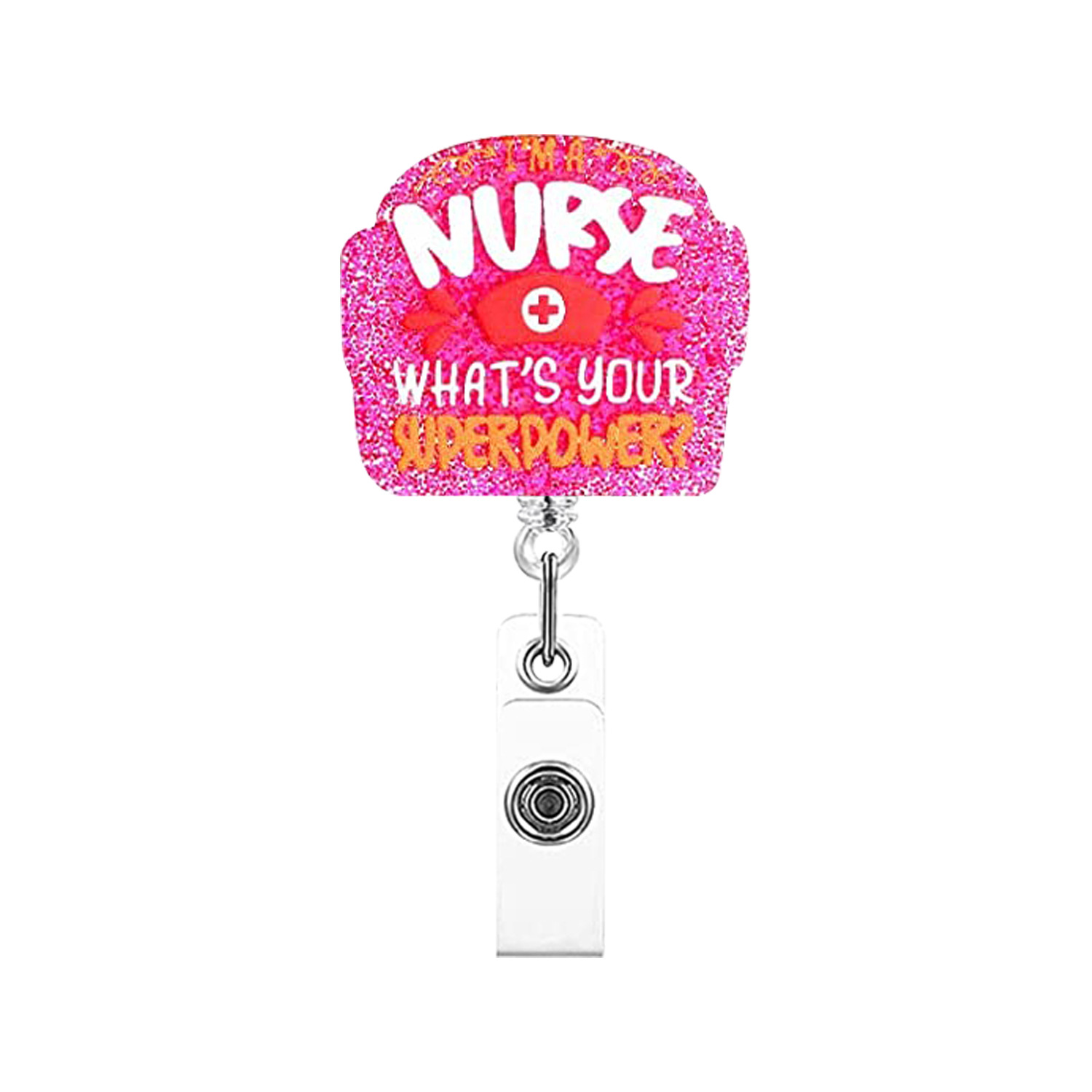 Picture of Acrylic Uterine Love Clothes Needle Mask Easy Pull Buckle Easy Pull Doctor Nurse Retractable Badge Reel