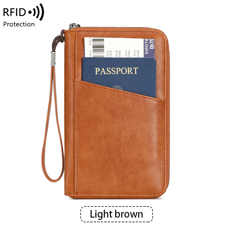 Picture of Cross-border New RFID Anti-magnetic Wallet Zipper Passport Bag Certificate Bag Air Ticket Storage Bag Multifunctional Passport Wallet