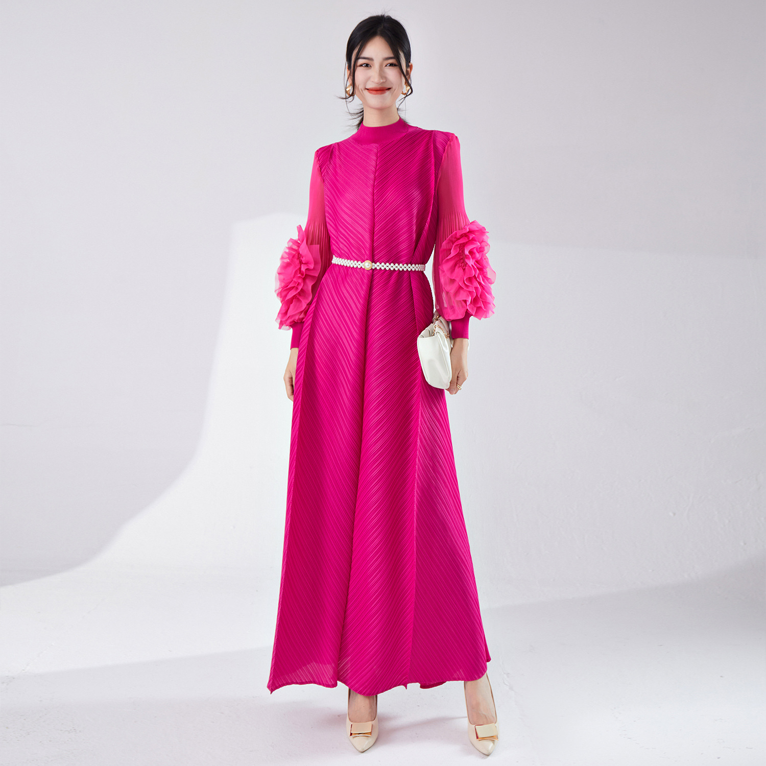 Picture of Cross-Border Aliexpress Popular Miyake Dress Long Skirt Loose Large Size High-End Women's Elegant Dress Skirt