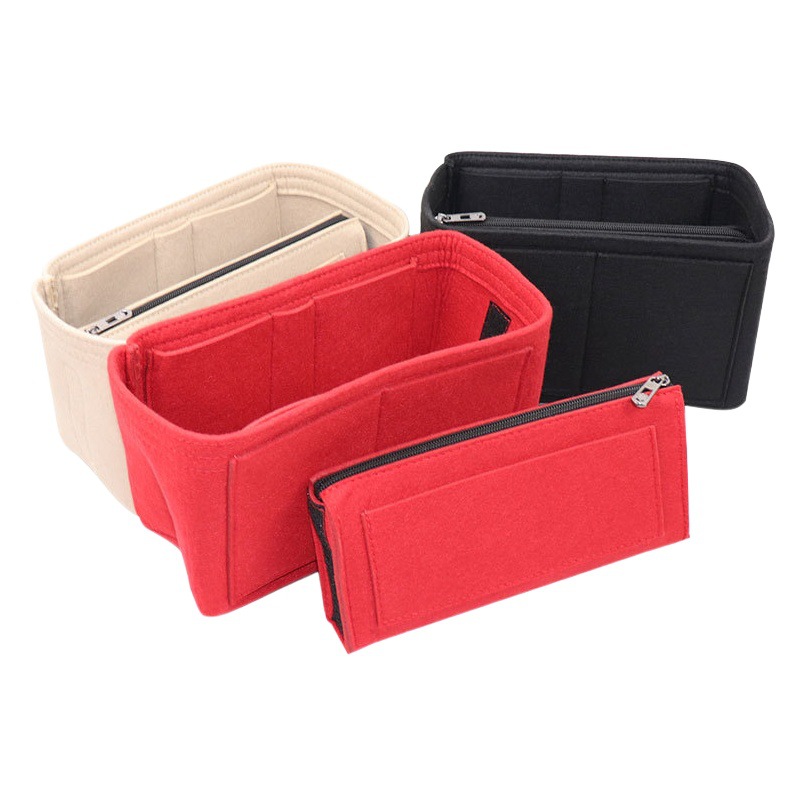 Cross-border multifunctional felt cosmetic bag large capacity storage bag disassembly inner bag compartment ladies felt bag wholesale