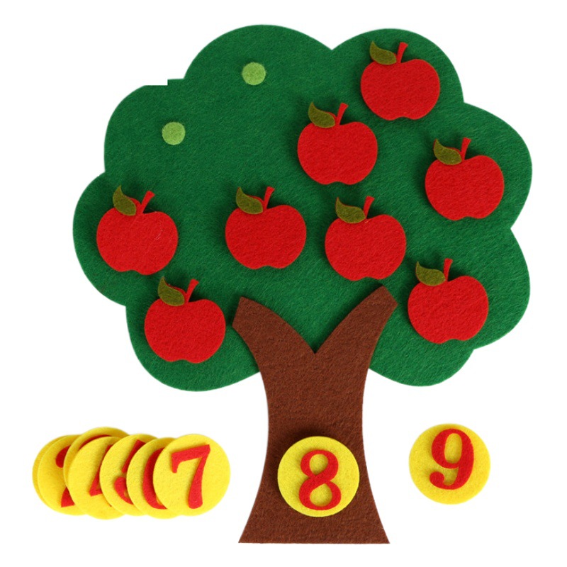 Cross-Border Felt Apple Tree Kindergarten Activities Non-Woven Teaching Aids Early Education Educational Learning Board Math Arithmetic Board