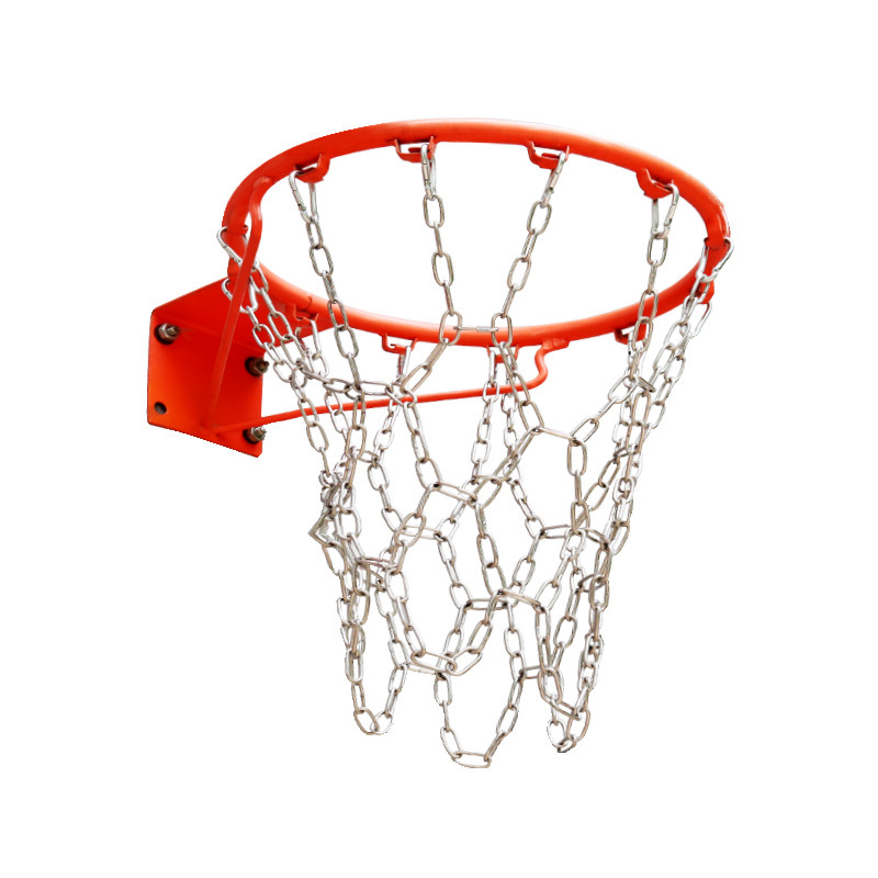 Picture of Bold Stainless Steel Basketball Net Basket Hoop Net Pocket 12 Buckles Metal Basketball Net Basketball Stand Outdoor Ball Frame Net Wholesale
