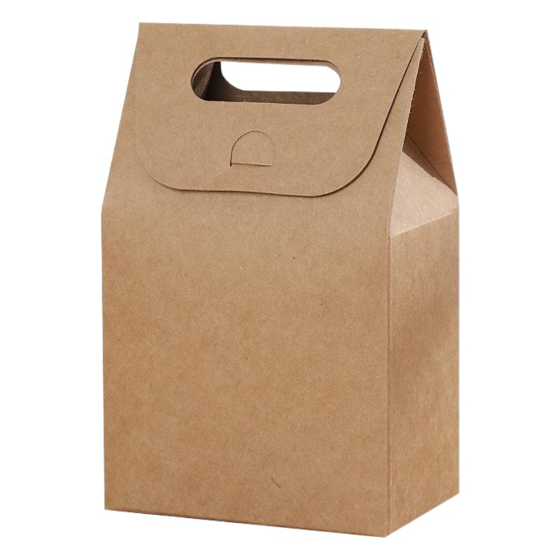 White Thickened Kraft Paper Portable Paper Bag Baking Packaging Candy Food Packaging Nougat Biscuit Box