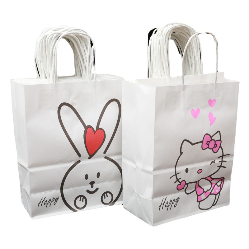Portable Kraft Paper Take-out Bag Full Degradation Environmental Protection Paper Bag Thickened High Load-bearing Kraft Paper Bag