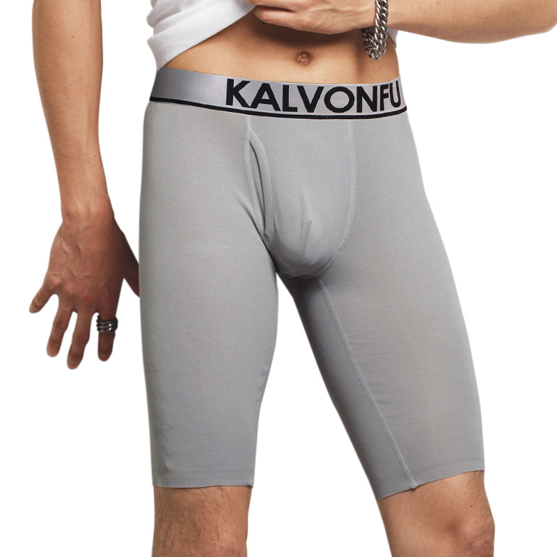 Men's extended underwear running sports anti-wear leg five boxer modal breathable long boxer pants wholesale