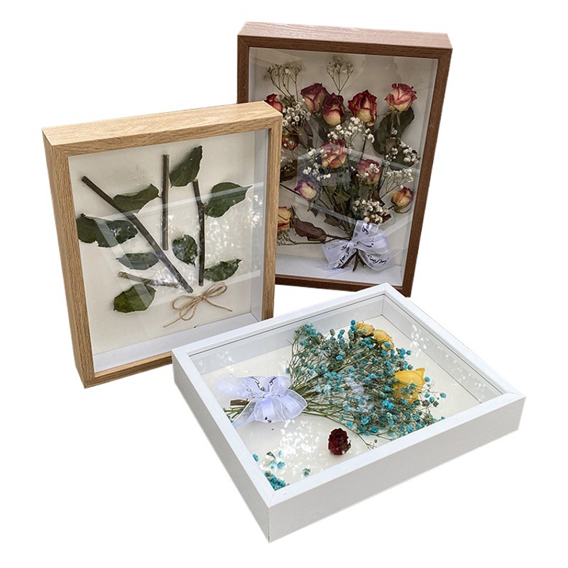 Picture of Stereo Hollow Dried Flower Photo Frame Handmade Clay Picture Frame Table Immortal Flower Butterfly Specimen Frame DIY Frame Wholesale