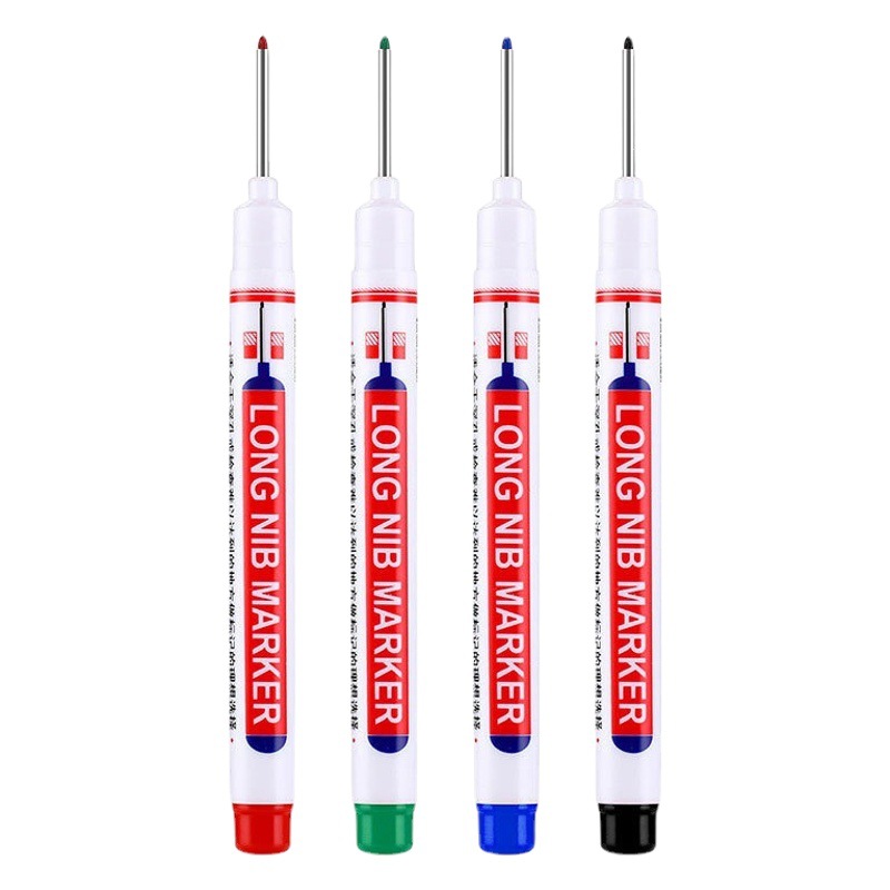 Long head marker for woodworking extended quick-drying oil-based marker for hardware bathroom installation ceramic tile punching marker