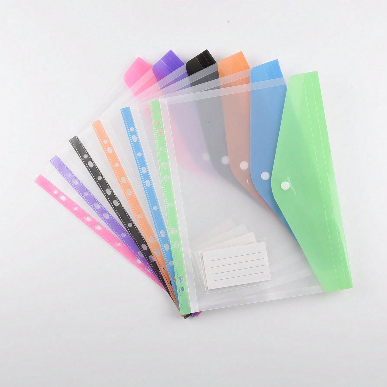 Picture of New A4 Loose-Leaf Bag 11-Hole Horizontal and Vertical File Bag Colorful Label File Storage Bag Manufacturer Wholesale