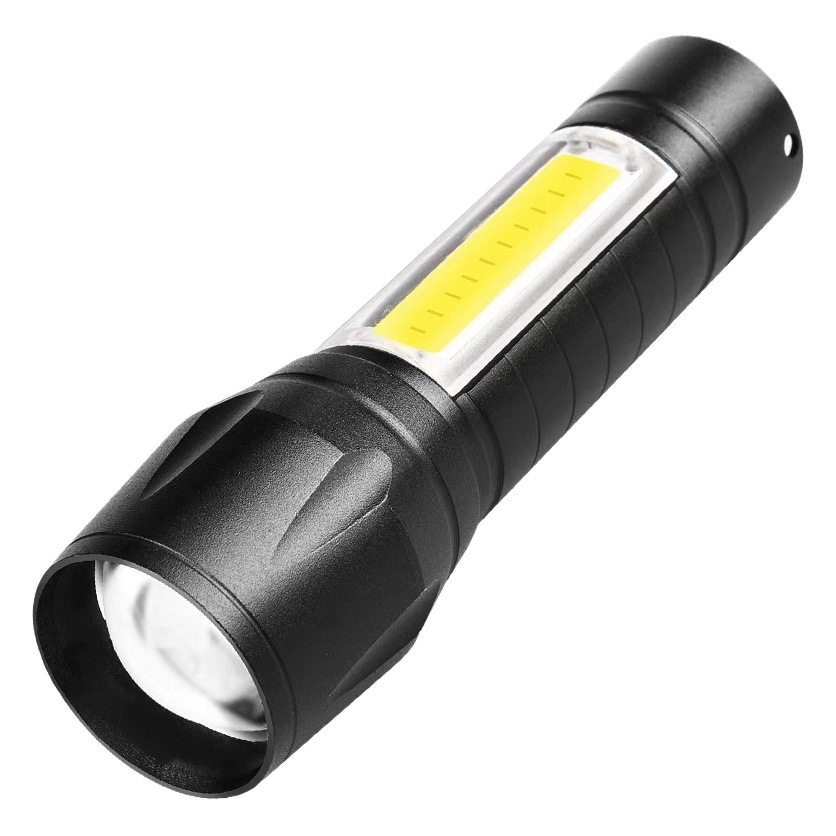 LED strong light aluminum flashlight rechargeable mini side light work light USB charging outdoor lighting
