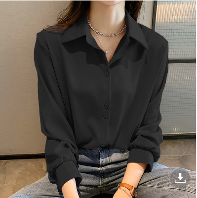 Picture of Shirt Women's 2025 Spring New Fashion Design Sense Top Loose Stacked White Shirt Base Shirt for Women