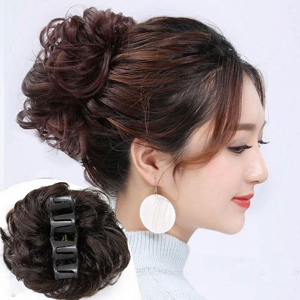 Wig hairpin curly short curly hair Women's fluffy clip pear flower grab headdress bag large wave ponytail grab clip factory outlet