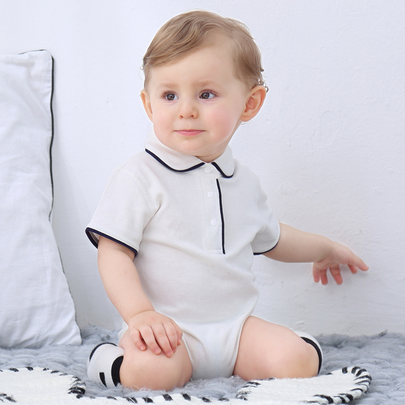 Picture of Baby Clothes Baby Clothes Baby Boy Short-Sleeved Jumpsuit Summer Triangle Harem Infant Clothing