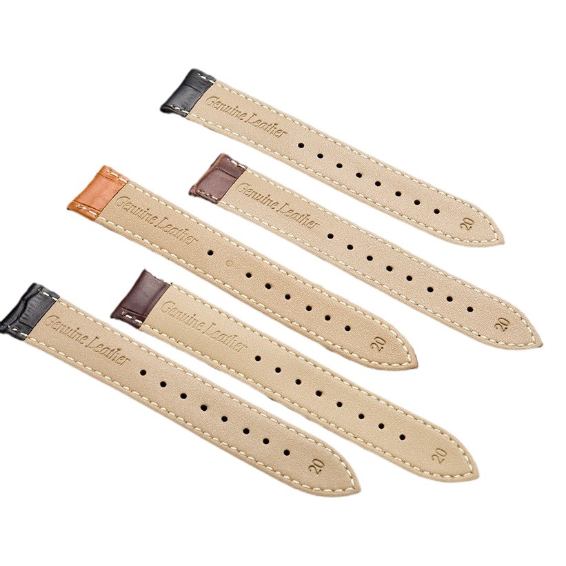 Top layer leather strap spot wholesale high quality calfskin pin buckle watch strap accessories unisex