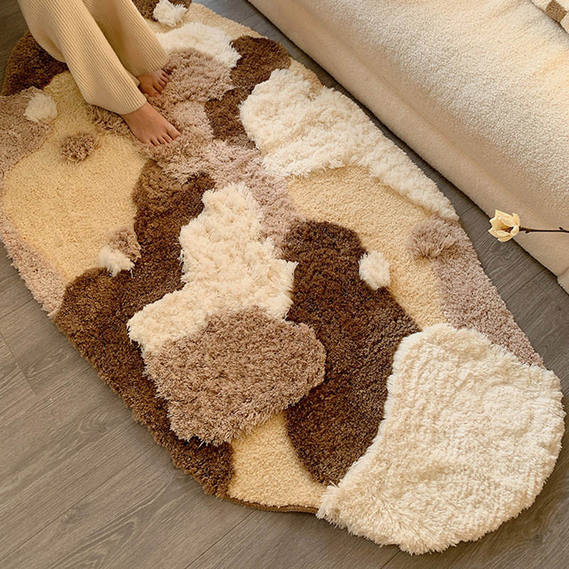Moss Carpet Thickened Foldable Washed Long Hair Bedside Carpet Shaped Flocking Carpet Advanced One-Piece in stock
