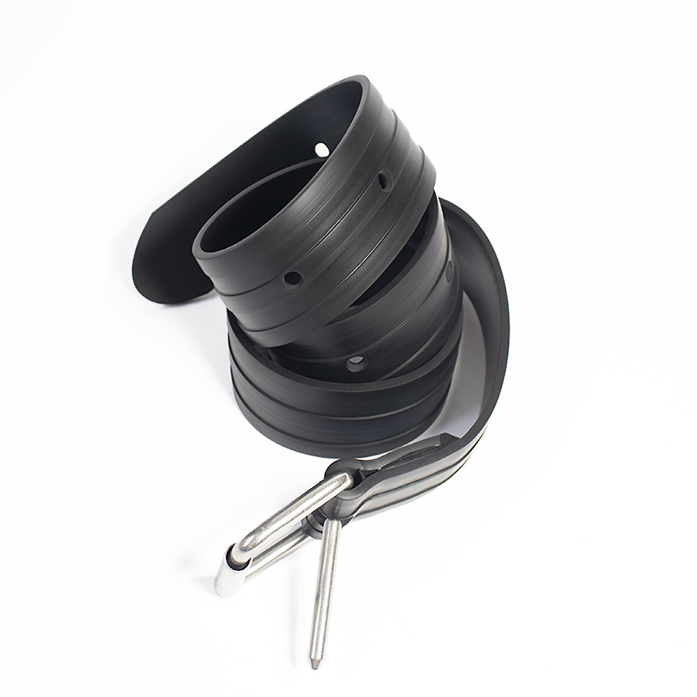 Rubber diving belt elastic rubber silicone quick release belt equipment stainless steel buckle quick release porous scuba equipment