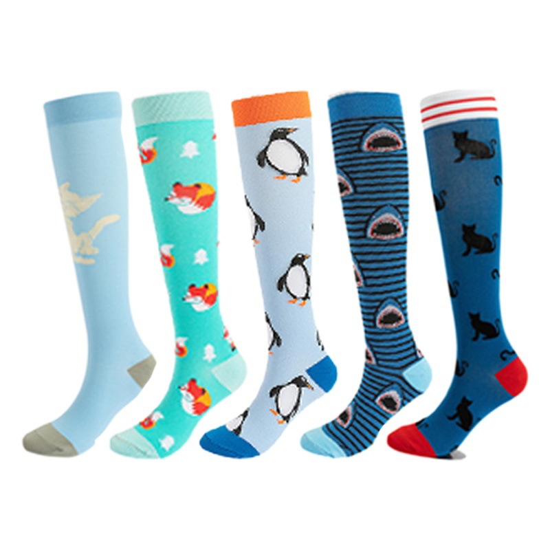 European and American Foreign Trade Jacquard Calf Socks, Beautiful Leg Compression Socks, Animal Style Outdoor Leisure Compression Socks, Socks for Men and Women Wholesale
