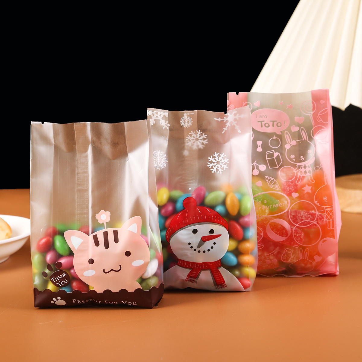 Cute Cartoon Transparent Cookie Cookie Bag Machine Seal Bag Handmade Candy Bag Food Packaging Bag Baking Organ Bag